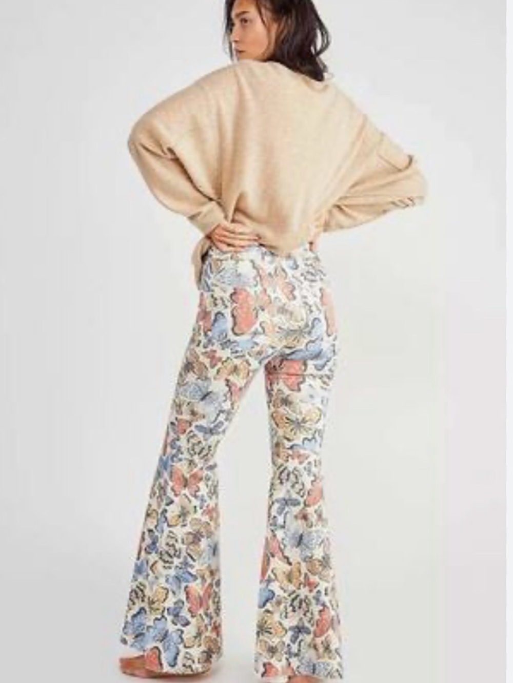 Free people Butterfly Print Flared Pants - Multicolor - Picture 2 of 7